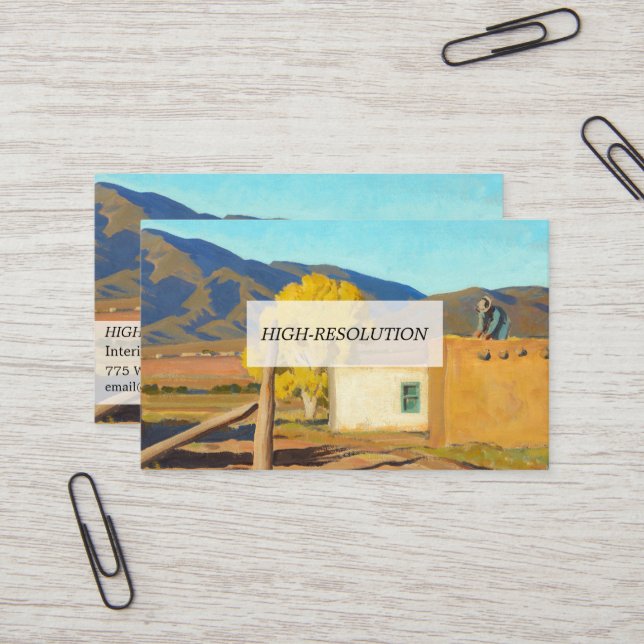 Signs of Autumn, 1931 by Maynard Dixon Business Card (Front/Back In Situ)