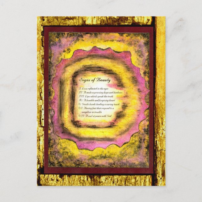 Signs of Beauty Postcard (Front)