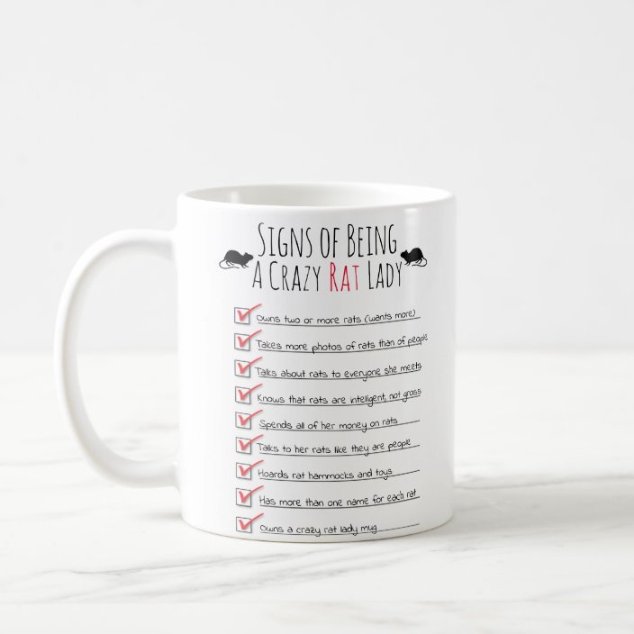 Signs Of Being A Crazy Rat Lady Mug Zazzle Com