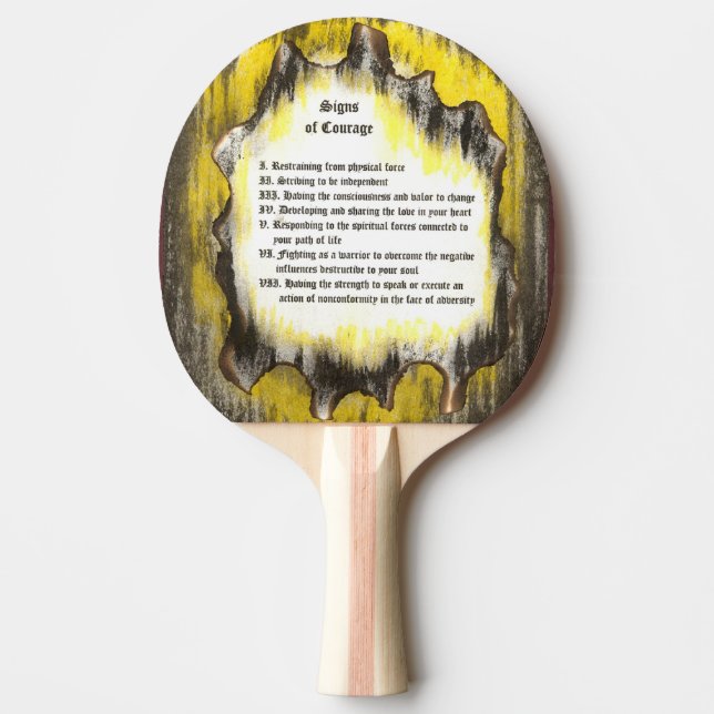 Signs of Courage Ping Pong Paddle (Front)