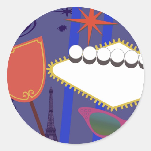 Signs of Glam! Classic Round Sticker (Front)