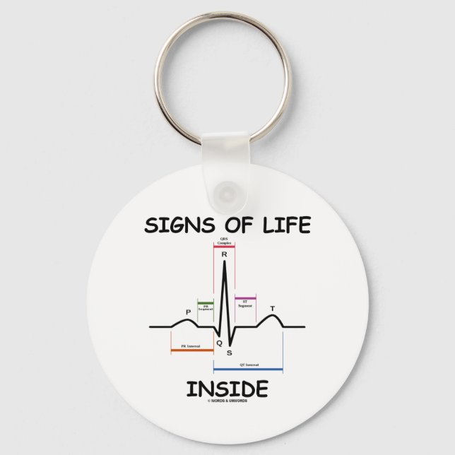 Signs Of Life Inside (ECG/EKG Heartbeat) Keychain (Front)