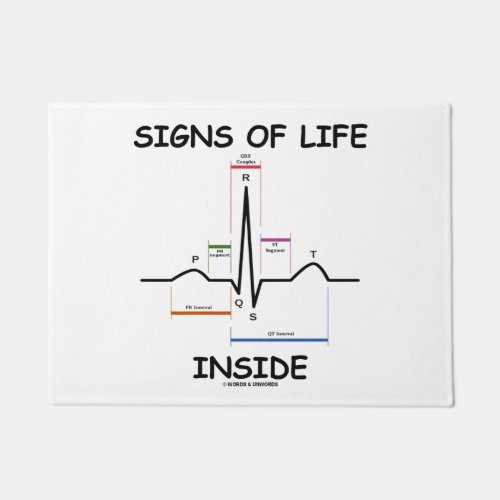 Signs Of Life Inside EMT Medical Heartbeat Humor Doormat