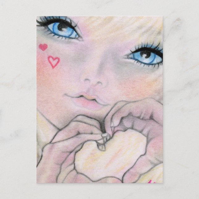 Signs of Love doll face  Postcard (Front)
