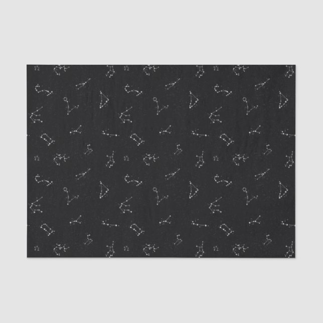 Signs Of The Zodiac Astrology Black And White Tissue Paper (Front)