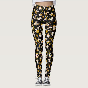 Signs of the Zodiac Cosmic Esoteric Symbols Black Leggings