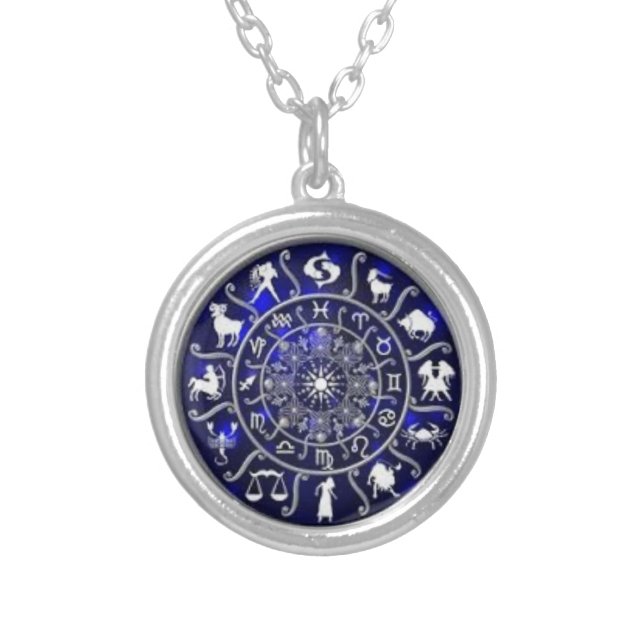 signs of the Zodiac Silver Plated Necklace (Front)