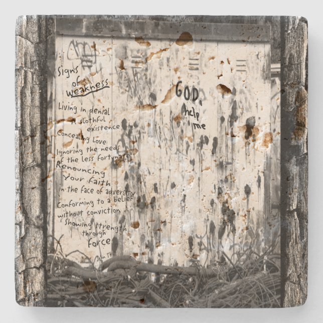 Signs of Weakness Stone Coaster (Front)