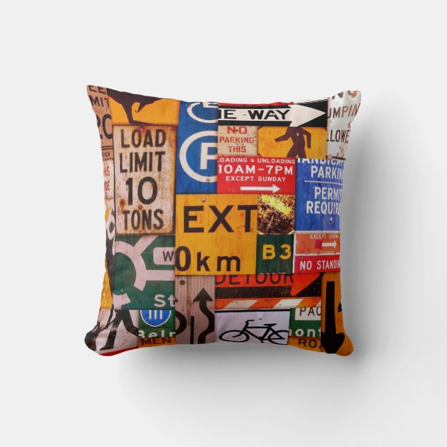 Signs Throw Pillow (Front)