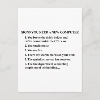 Signs you need a new computer 2 postcard