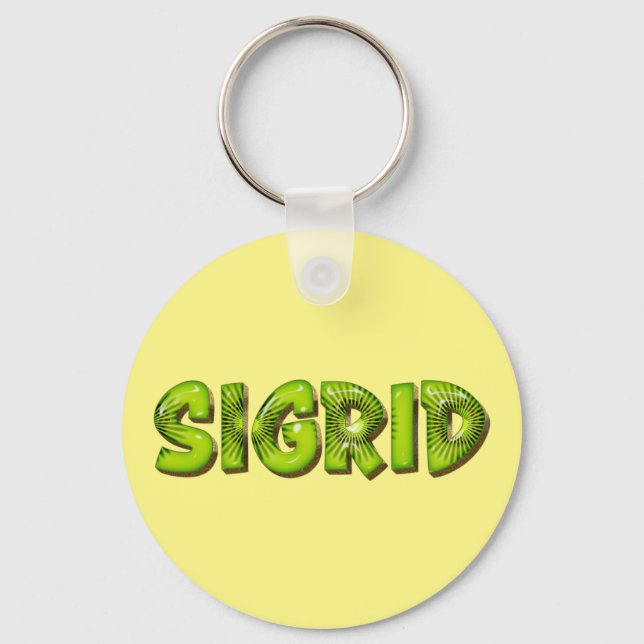 Sigrid Name Kiwi Design Schlüsselanhänger Keychain (Front)