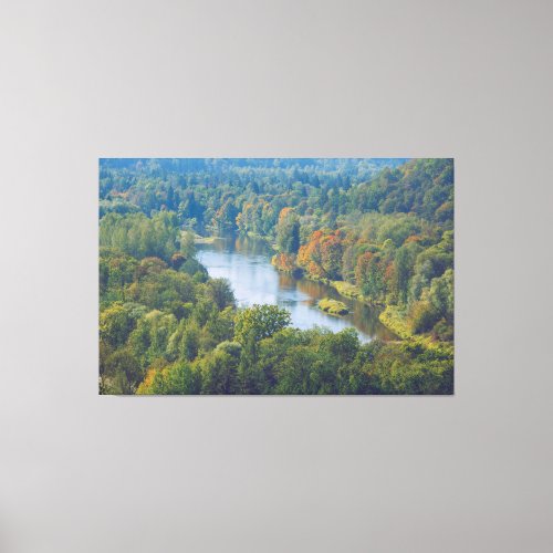 Sigulda Autumn in Picturesque Gauja River Valley   Canvas Print