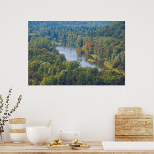 Sigulda Autumn in Picturesque Gauja River Valley  Poster