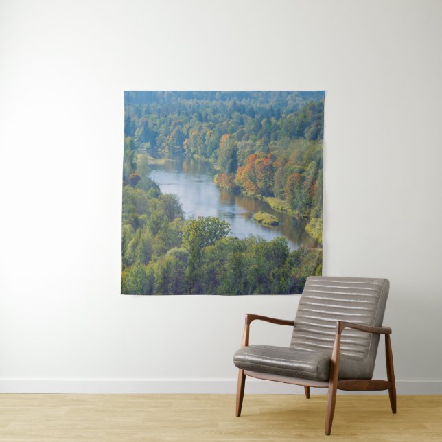 Sigulda Autumn in Picturesque Gauja River Valley Tapestry (In Situ)