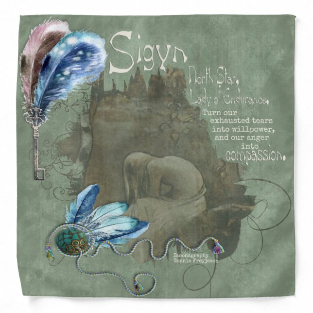 Sigyn Blot Blessing Altar Cloth Bandana (Front)