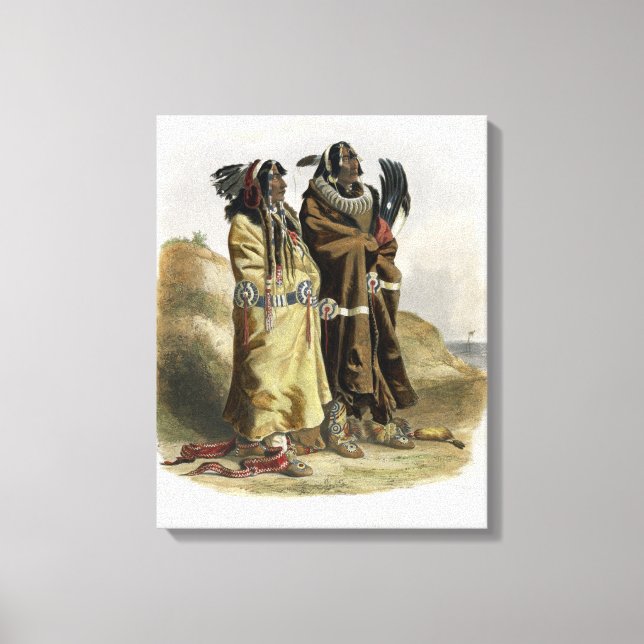Sih-Chida and Mahchsi-Karehde, Mandan Indians, pla Canvas Print (Front)