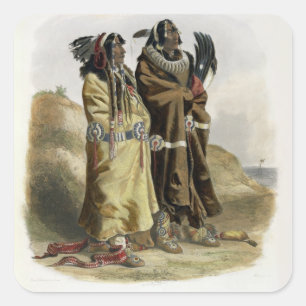 Sih-Chida and Mahchsi-Karehde, Mandan Indians, pla Square Sticker