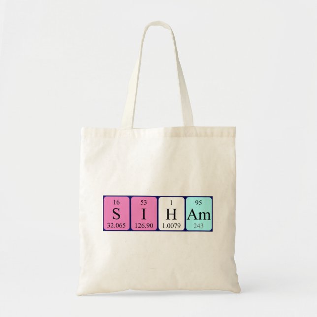 Siham periodic table name tote bag (Front)