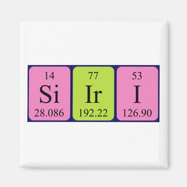 Siiri periodic table name magnet (Front)