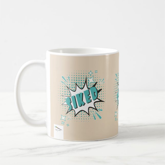 SIKED Comic Speech Bubble Meme Funny Creme Coffee Mug (Left)