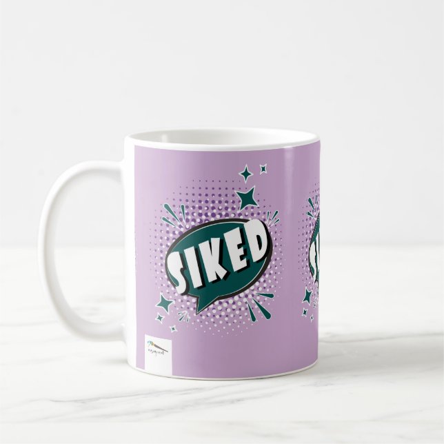 SIKED Comic Speech Bubble Meme Funny Lavender Coffee Mug (Left)