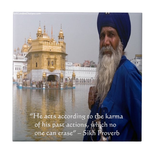 Sikh Actions/Karma Proverb Ceramic Tile (Front)