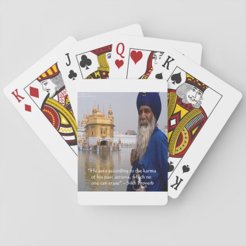 Sikh ActionsKarma Proverb Poker Cards