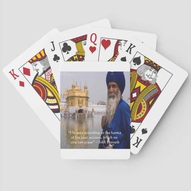 Sikh Actions/Karma Proverb Poker Cards (Back)