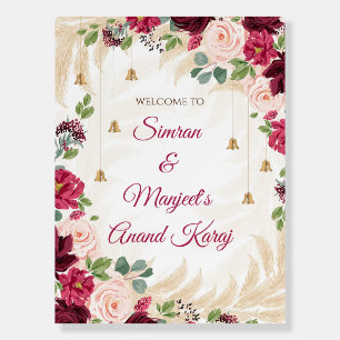 Sikh ceremony welcome signs & Anand Karaj signs