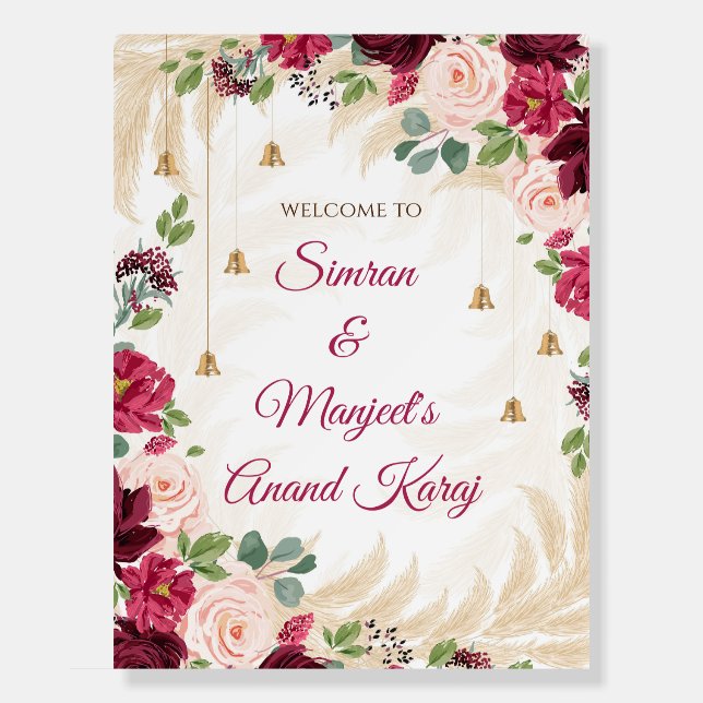 Sikh ceremony welcome signs & Anand Karaj signs (Front)