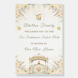 Sikh House Warming Welcome Sign, Sri Sukhmani Path Foam Board