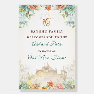 Sikh Housewarming Welcome Sign, Akhand Path Poster