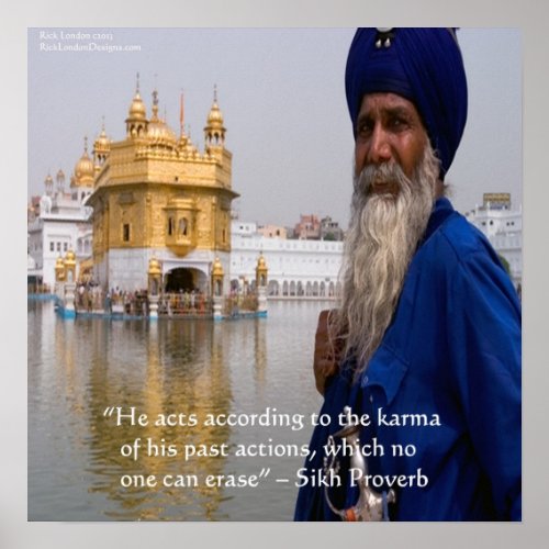 Sikh KarmaActions Proverb Poster