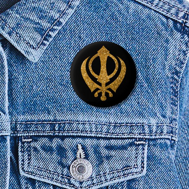 Sikh Khanda "Fearless & Free"  Button (Creator Uploaded)
