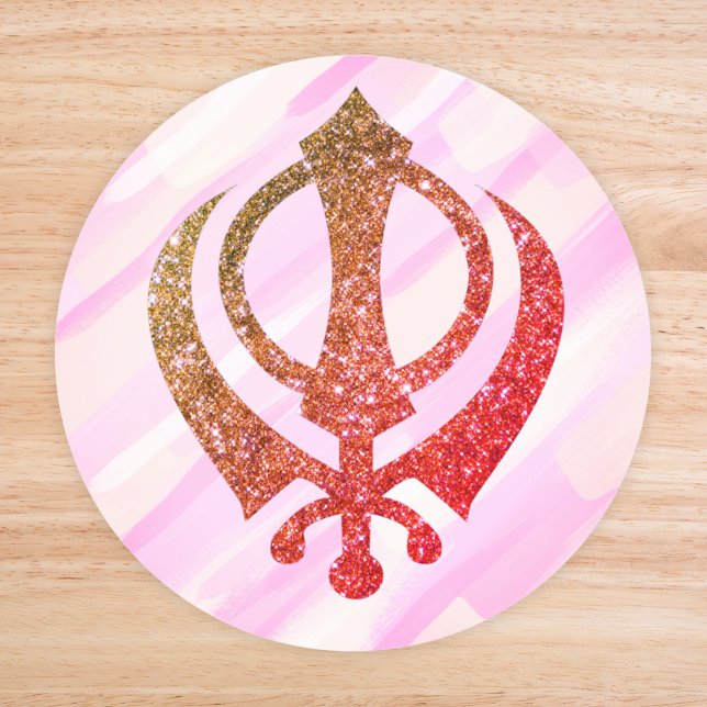 Sikh Khanda "Fearless & Free"  Classic Round Sticker (Creator Uploaded)
