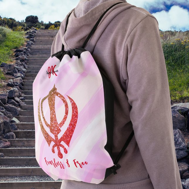 Sikh Khanda "Fearless & Free"  Drawstring Bag (Creator Uploaded)