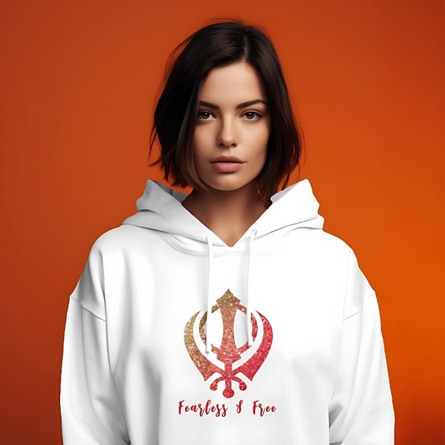 Sikh Khanda "Fearless & Free"  Hoodie (Creator Uploaded)