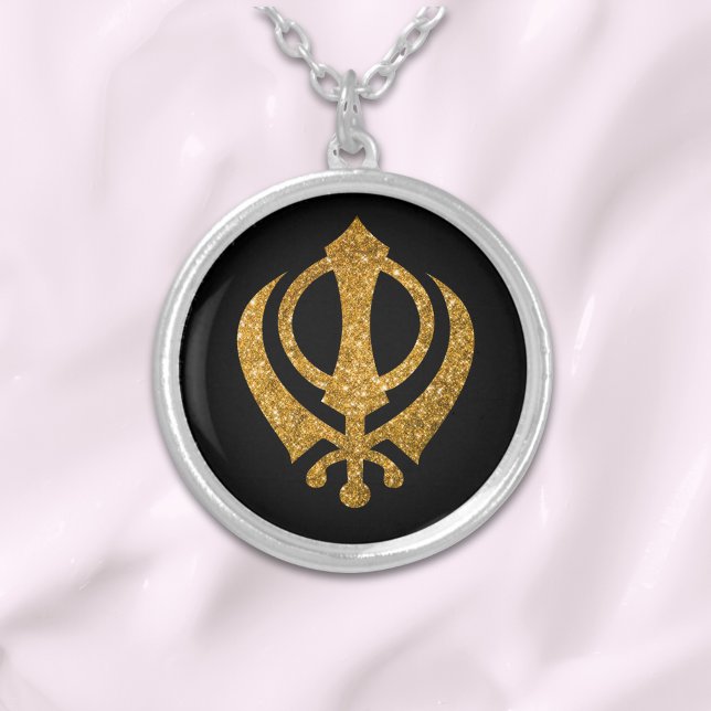 Sikh Khanda "Fearless & Free"  Silver Plated Necklace (Creator Uploaded)