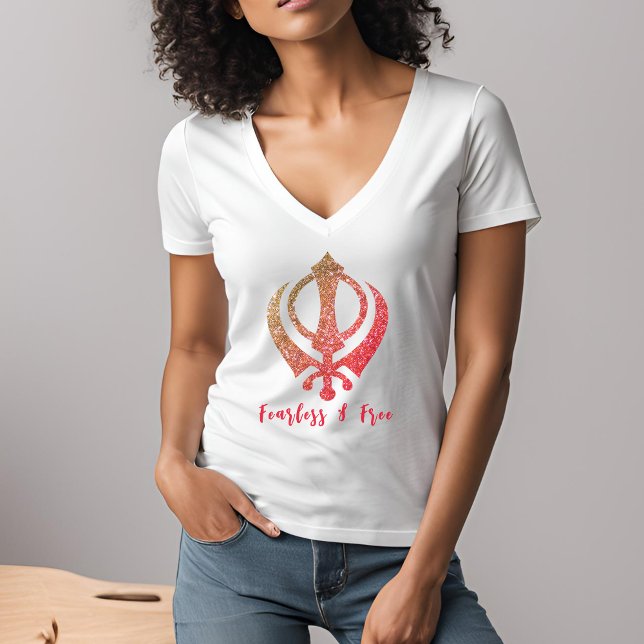 Sikh Khanda "Fearless & Free"  T-Shirt (Creator Uploaded)