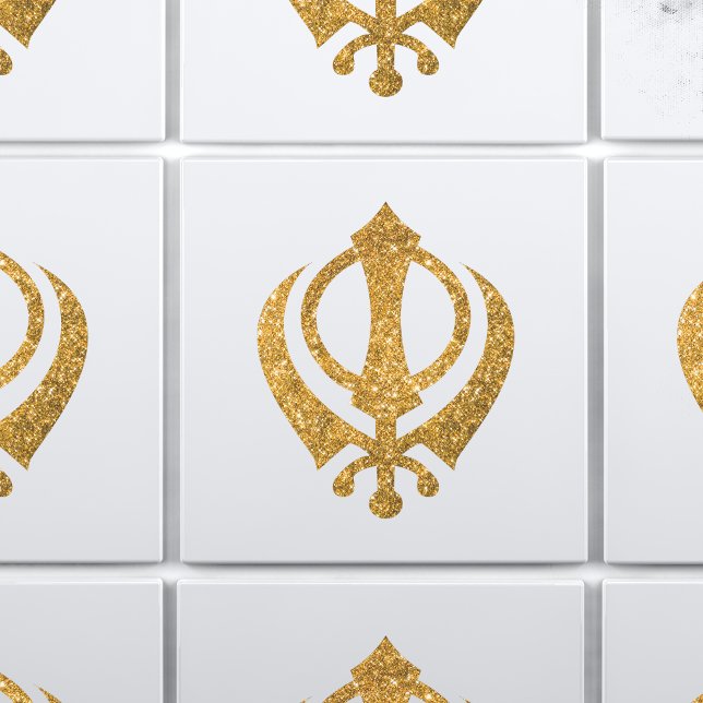 Sikh Khanda Glittery Symbol Ceramic Tile (Creator Uploaded)