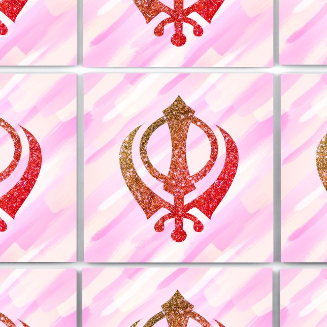 Sikh Khanda Glittery Symbol Ceramic Tile (Creator Uploaded)