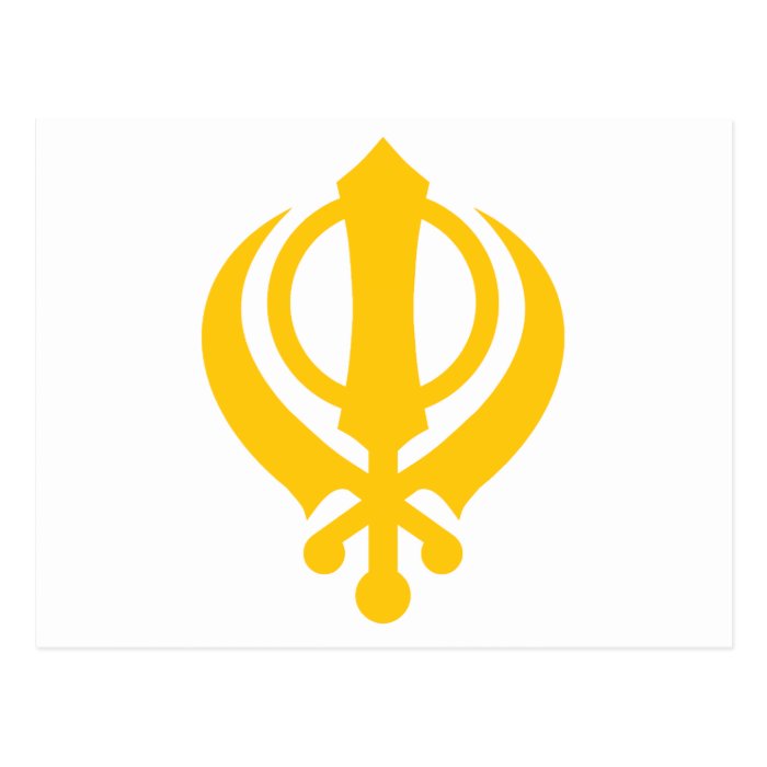 Sikh Khanda Gold Postcard