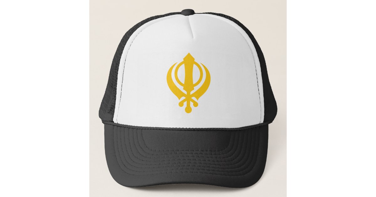 Sikh Khanda Gold Trucker Hat | Zazzle.com