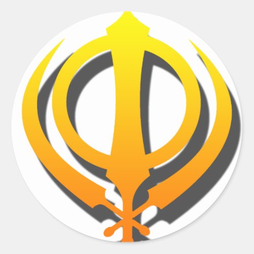 Sikh Khanda Khalsa Sikhism Punjabi Classic Round Sticker