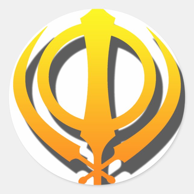 Sikh Khanda Khalsa Sikhism Punjabi Classic Round Sticker (Front)