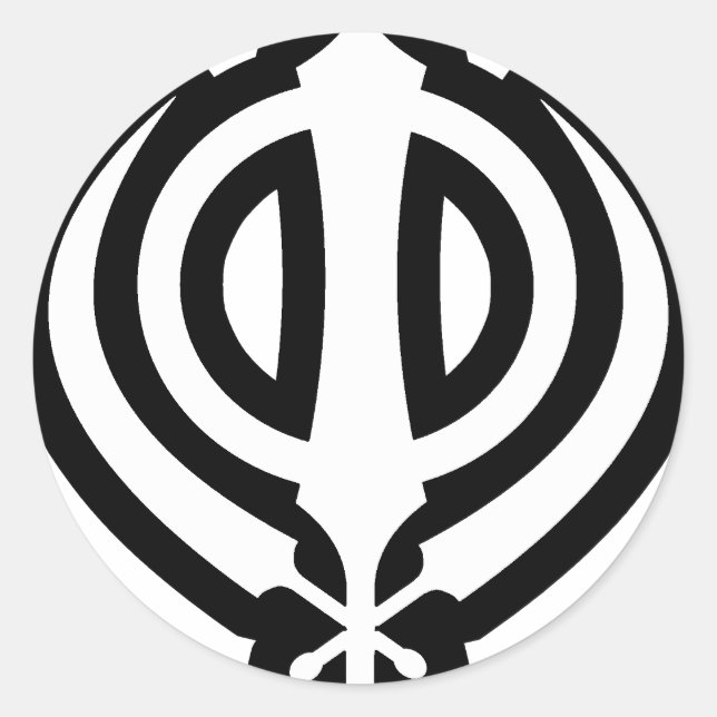 Sikh Khanda Khalsa Sikhism Punjabi Design Classic Round Sticker (Front)