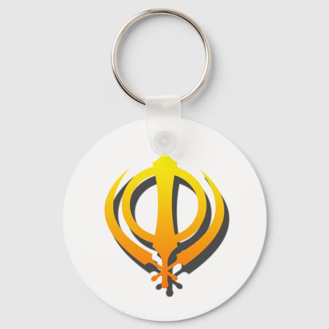Sikh Khanda Khalsa Sikhism Punjabi Keychain (Front)