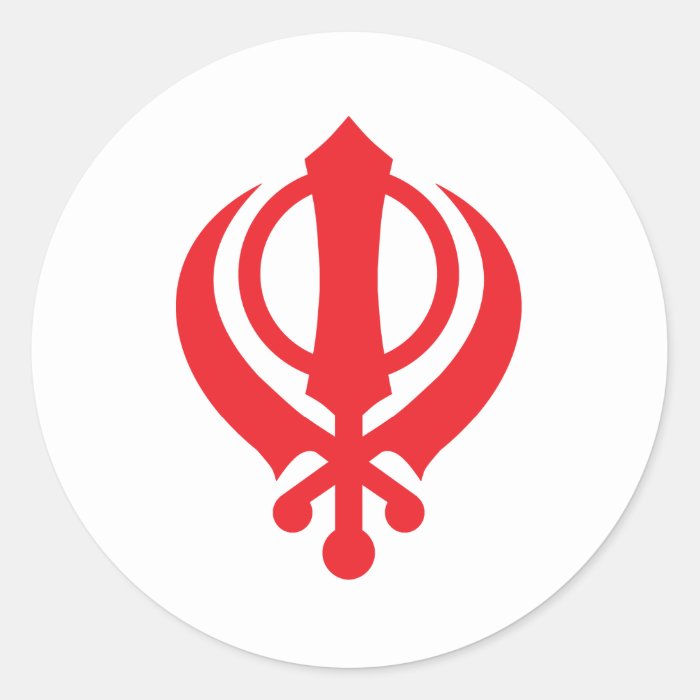 Sikh Khanda Red Stickers