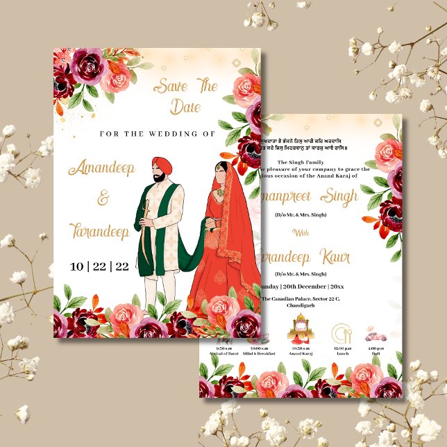 Sikh wedding invitation Punjabi wedding invitation (Creator Uploaded)