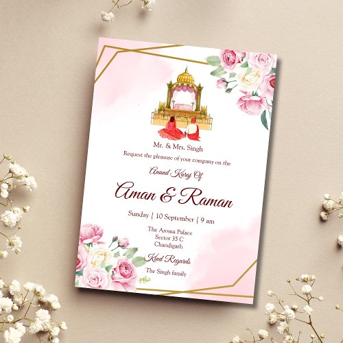 Sikh wedding Invitation Punjabi wedding invitation